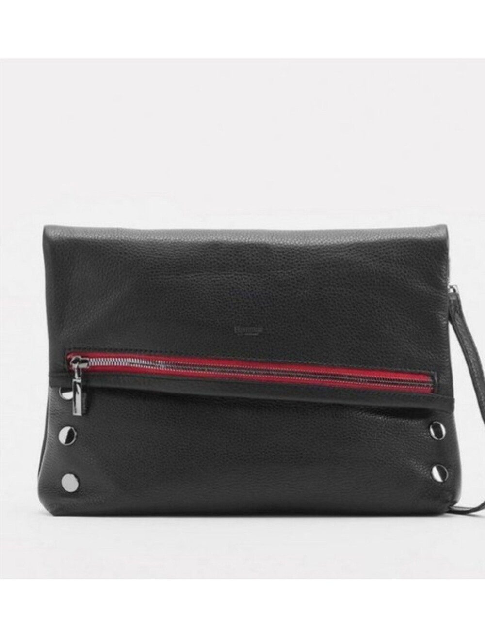 Hammitt Black Leather LARGE VIP with Red Zip Detail